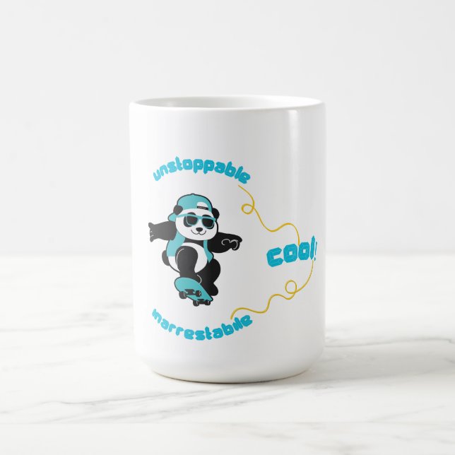Funny Panda Wearing Sunglasses & Cap Kaffemugg (Center)
