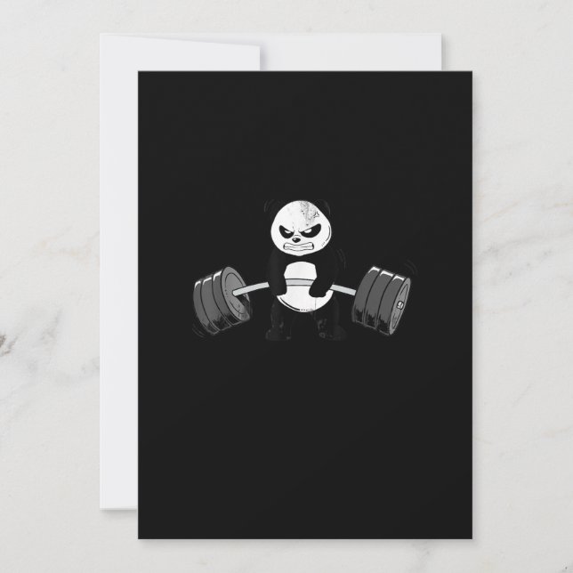 Funny Panda Workout Kitten Gym Deadlift Power (Framsida)