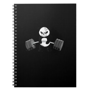 Funny Panda Workout Kitten Gym Deadlift Power Anteckningsbok