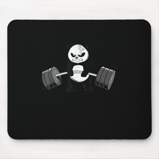 Funny Panda Workout Kitten Gym Deadlift Power Musmatta (Framsidan)