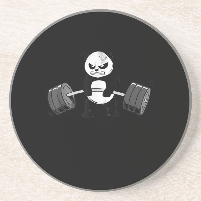 Funny Panda Workout Kitten Gym Deadlift Power Underlägg (Framsidan)