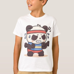 Funny Panda Workout Misslyckas Tecknad Art T Shirt