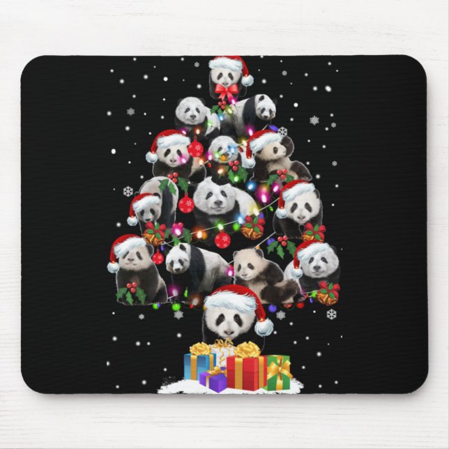 Funny Pandas Santa Hat Christmas Tree Ornament T S Musmatta (Framsidan)