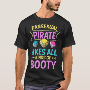 Funny Pansexual Pride Pan Högers LGBTQ Pirat Boo T Shirt