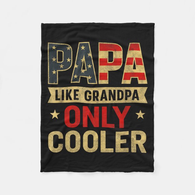Funny Papa Art For Grandpa From Grandkids Father's Fleecefilt (Framsidan)