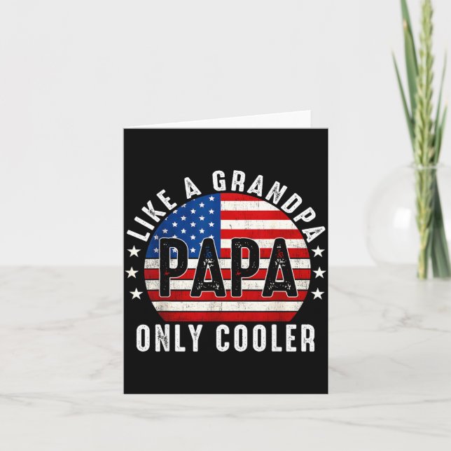 Funny Papa Like A Grandpa Only Cooler From Grandki Kort (Framsida)