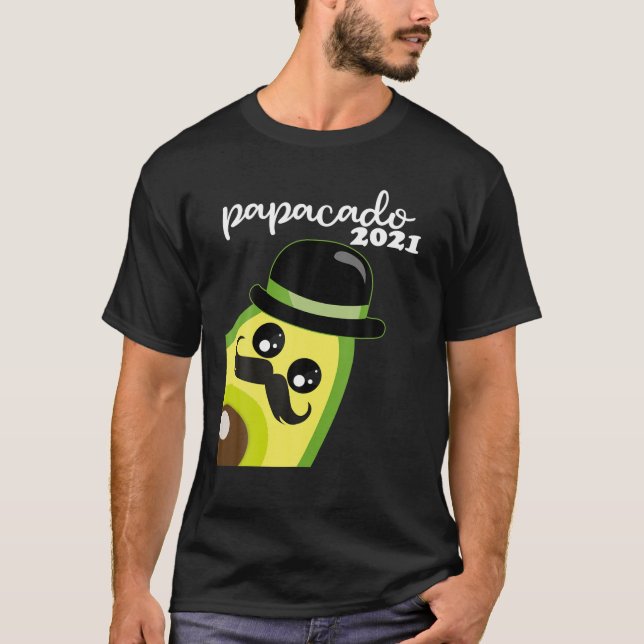 Funny Papacado 2021 för ny pappa och Far Avocad T Shirt (Framsida)