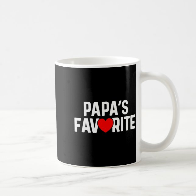 Funny Papas Favorite Son Daughter I'm Papa's Favor Kaffemugg (Höger)