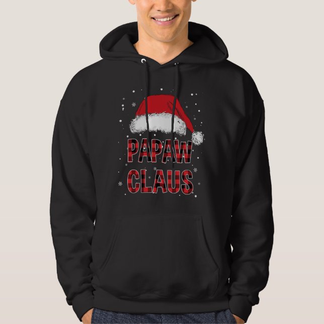 Funny Papaw Claus Red Plade julfamiljen Pjs M Hoodie (Framsida)