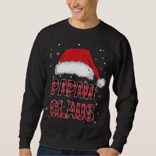 Funny Papaw Claus Red Plade julfamiljen Pjs M Lång Ärmad Tröja