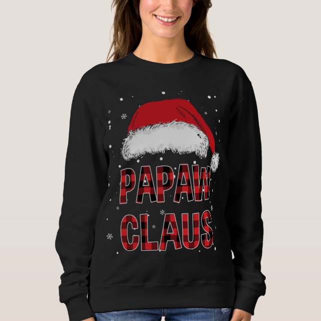 Funny Papaw Claus Red Plade julfamiljen Pjs M T Shirt (Framsida)