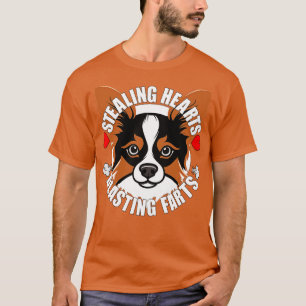 Funny Papillon Stealing Hearts Blaster Farts Hund T Shirt