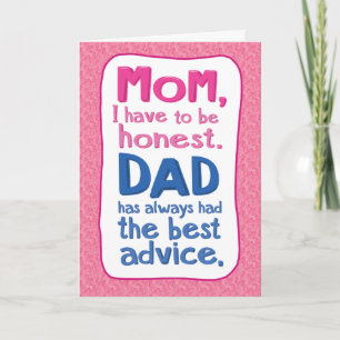 Funny Pappa Advice Mors dag-kort Kort