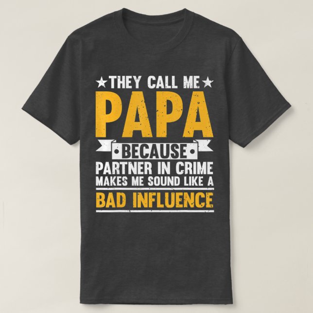 Funny Pappa Art för morfar morfar Papi Pa T Shirt (Design framsida)