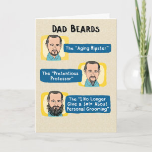 Funny Pappa Beards Fars dag Kort