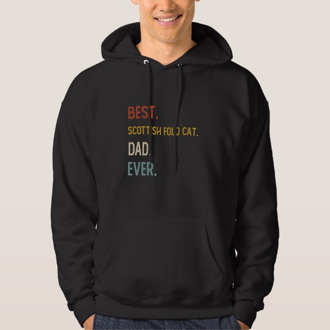 Funny Pappa Best Scottish Fold Cat Pappa någonsin  Hoodie (Framsida)