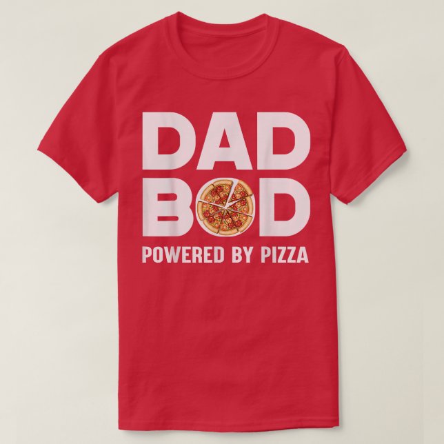Funny Pappa Bod Shirt Pappa Bod med Pizza Fathe so T (Design framsida)