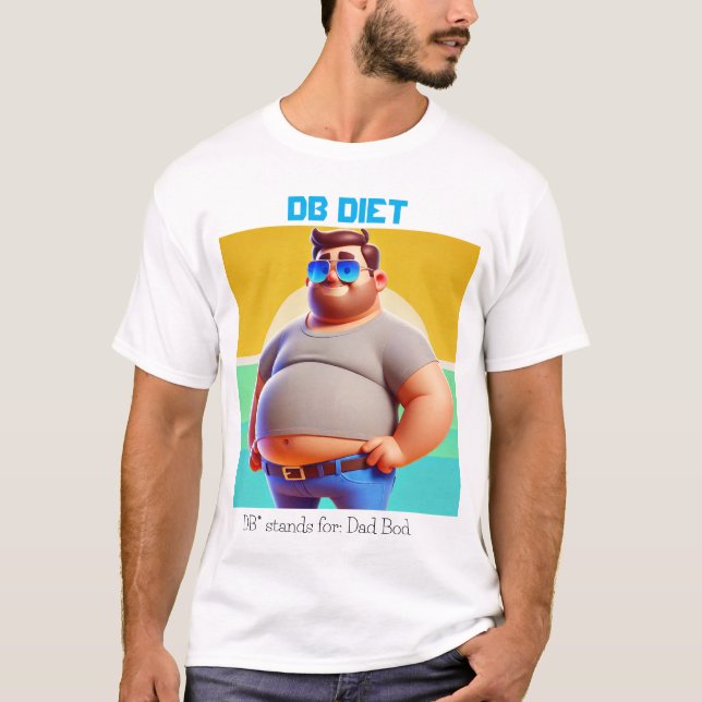 Funny Pappa Bod T-Shirt - DB Diet (Framsida)