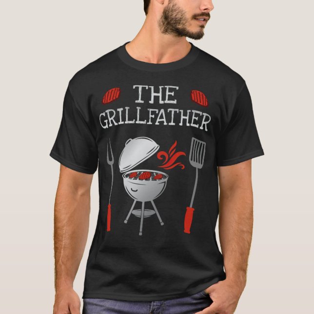 Funny Pappa Chef BBQ Grill Master astronaut-födels T Shirt (Framsida)
