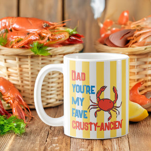Funny Pappa Crab Crustacean Amalfi Gult Rand Kaffemugg