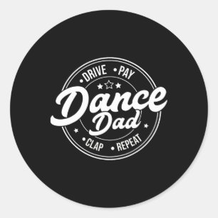 Funny Pappa Dance Retro Proud Dancer Dancing Far' Runt Klistermärke