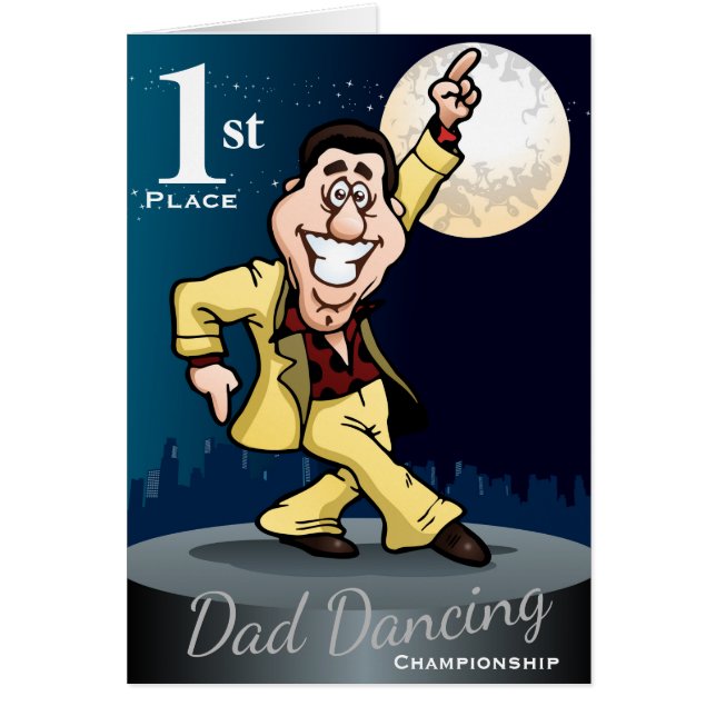 Funny Pappa Dancing Winner Hälsningskort (Framsidan)