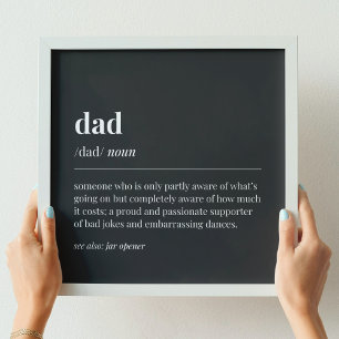 Funny Pappa Definition Black Poster