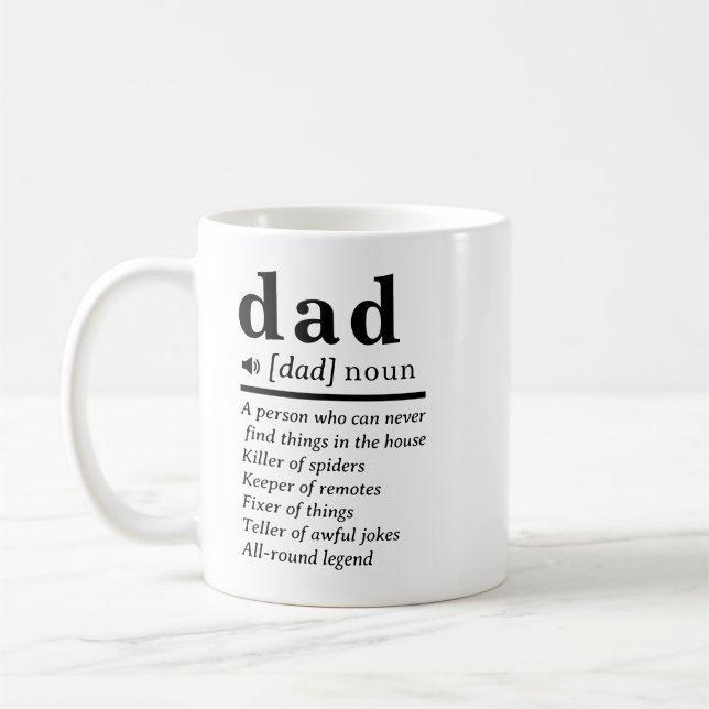 Funny Pappa Definition Kaffemugg (Vänster)