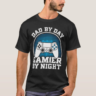 Funny Pappa Gamer efter NattRetro Stil för Far T Shirt