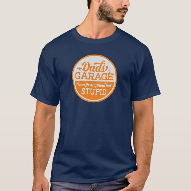 Funny Pappa Garage T Shirt (Framsida)
