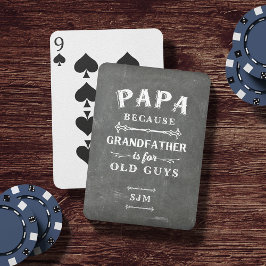 Funny Pappa Grandfather Monogram Casinokort