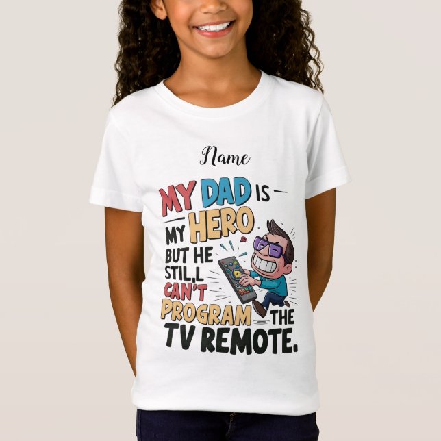 Funny Pappa Hero T-Shirt - My Pappa kan inte progr (Framsida)