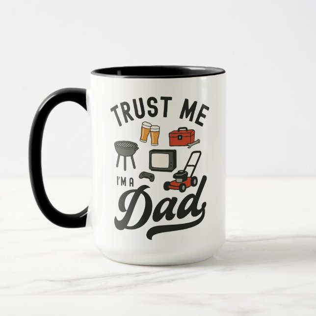 Funny Pappa Joke Gift för Fars dag Manar Sarkastic Mugg (Vänster)