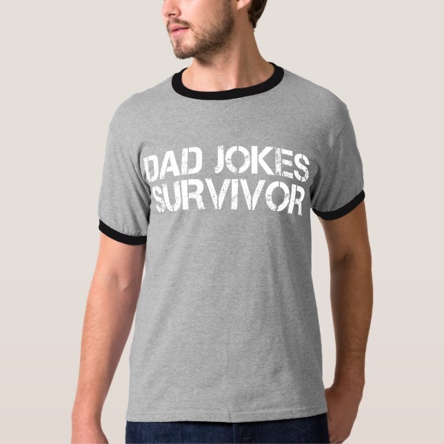 Funny Pappa Joke Survivor Sarcastic T Shirt (Framsida)