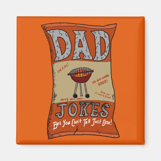 Funny Pappa Jokes Fars dag Grilling Quote T-Shirt Magnet (Framsidan)