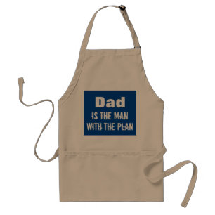 Funny Pappa Man Plan Typography Grilling Apron Förkläde