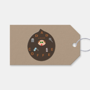 Funny Pappa Monster Kärlek Coffee Anpassningsbar G Presentetikett