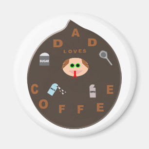 Funny Pappa Monster Kärlek Coffee Magnet