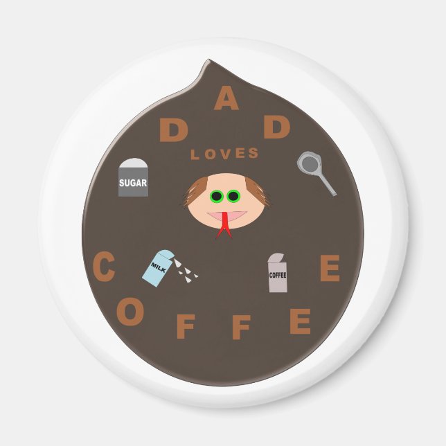 Funny Pappa Monster Kärlek Coffee Magnet (Framsidan)
