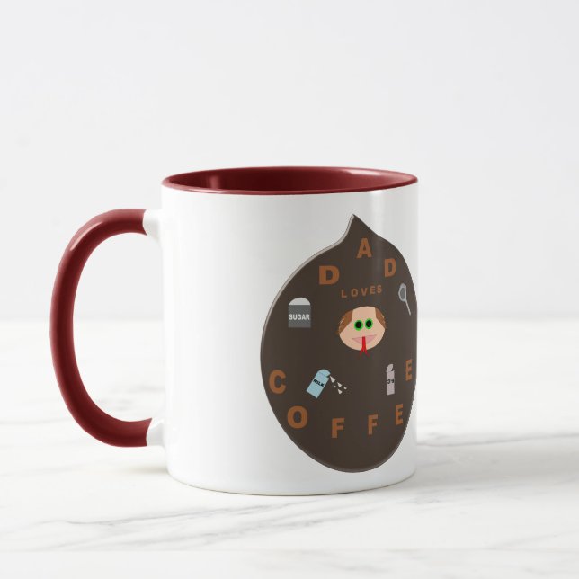 Funny Pappa Monster Kärlek Coffee Mugg (Vänster)