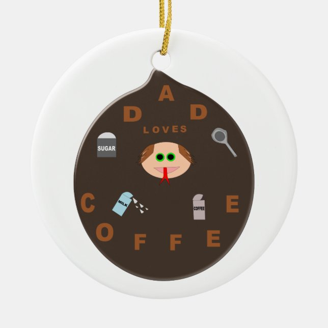 Funny Pappa Monster Kärlek Coffee Ornament (Framsidan)