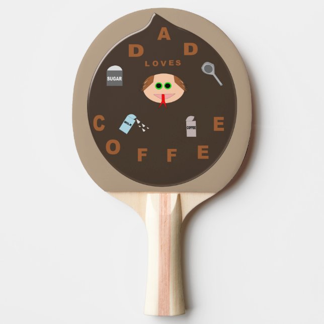 Funny Pappa Monster Kärlek Coffee Ping Pong Paddle Pingisracket (Framsidan)