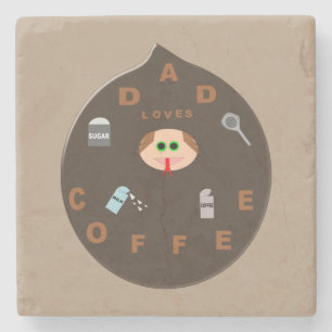 Funny Pappa Monster Kärlek Coffee Stenunderlägg