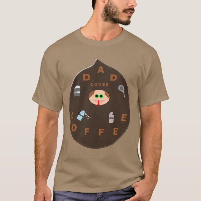Funny Pappa Monster Kärlek Coffee T Shirt (Framsida)