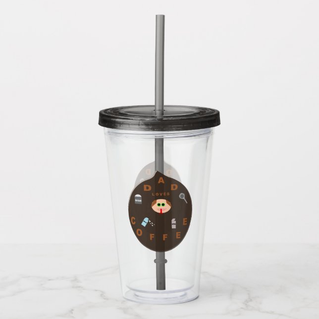 Funny Pappa Monster Kärlek Coffee Take Away Mugg (Framsida)