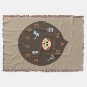 Funny Pappa Monster Kärlek Coffee Throw Blanket Mysfilt