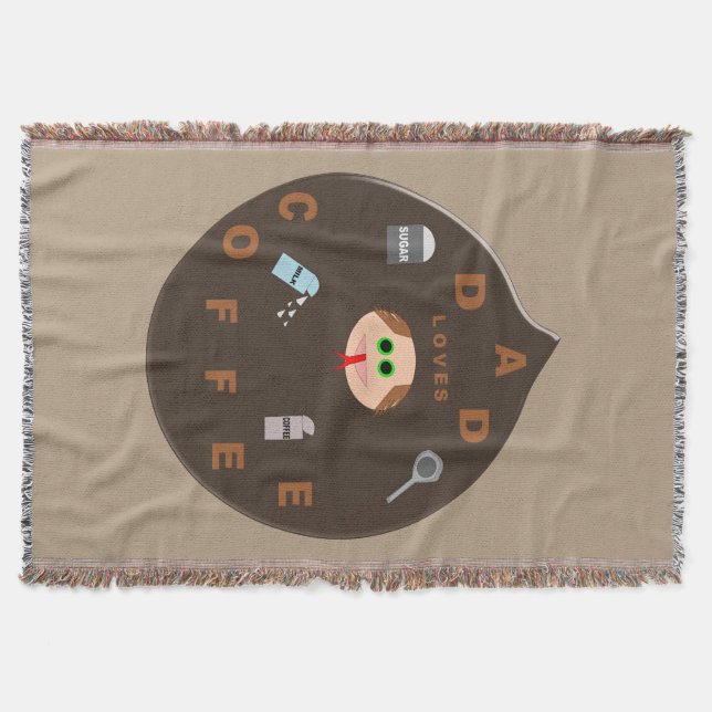 Funny Pappa Monster Kärlek Coffee Throw Blanket Mysfilt (Framsidan)