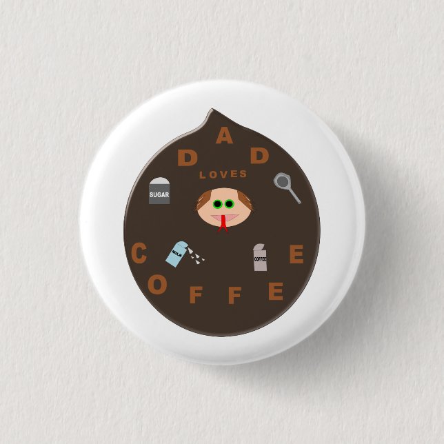 Funny Pappa Monster Kärlek-kaffeknapp Knapp (Framsida)
