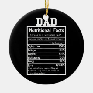 Funny Pappa Nutritional Facts Fantastisk Fantastis Julgransprydnad Keramik