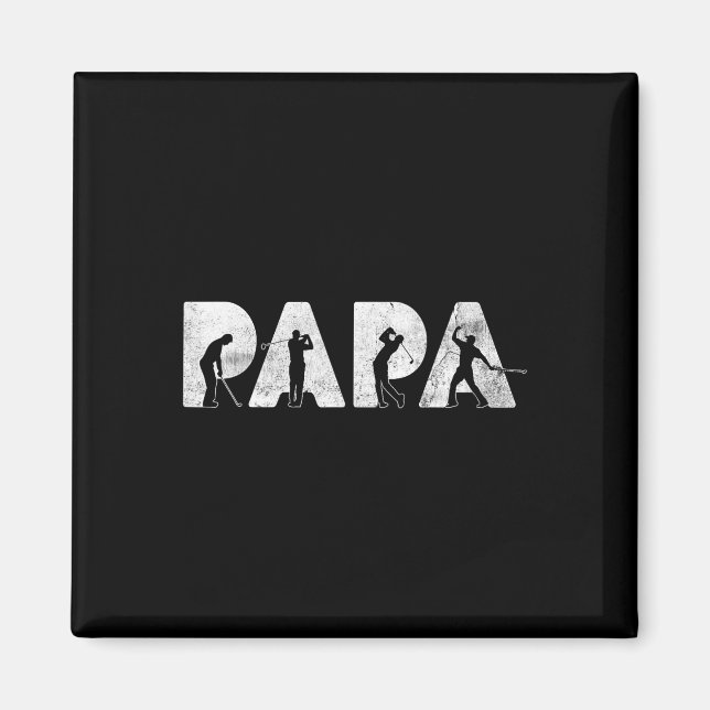 Funny Pappa Pappa Golf Pappa Funny Fars dag Gift Magnet (Framsidan)